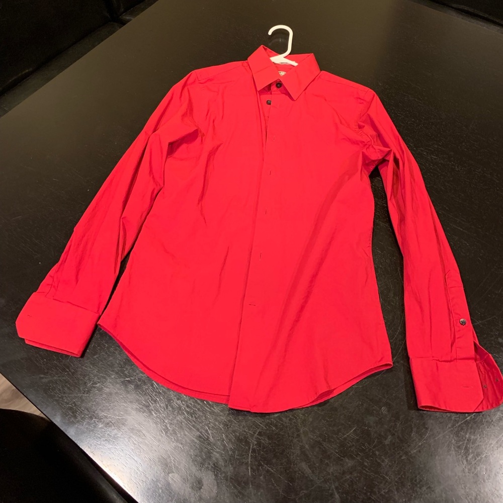 Express Red Button Up Small - image 1
